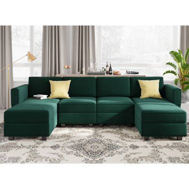 Latitude Run® Teangela 7 – Piece Velvet Symmetrical Upholstered Modular  Sectional Sofa Set & Reviews (Photo 9 of 10)