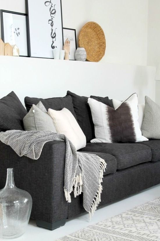 Living Room Inspiration,  Living Room Designs, Living Room Grey Regarding Sofas In Dark Gray (Photo 1 of 10)