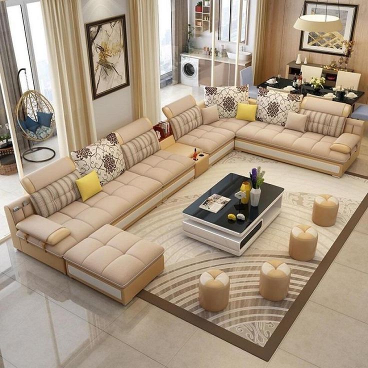 Luxury Sofa  Design, Modern Sofa Living Room, Corner Sofa Design Regarding Modern U Shaped Sectional Couch Sets (View 3 of 10)