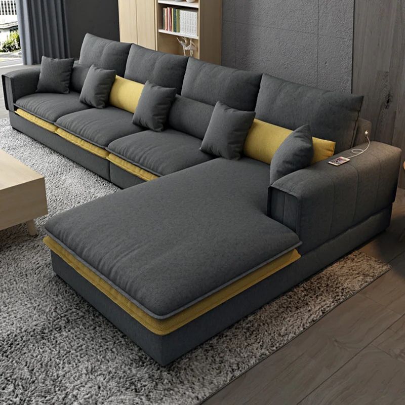 Modern L Shaped Sofa Sectionals Pertaining To Well Known Nordic Luxury Technology Cloth Corner Fabric Sofa Set Furniture Lounge  Living Room Sofas Sectional Velvet Modern L Shaped Sofa – Aliexpress (Photo 10 of 10)