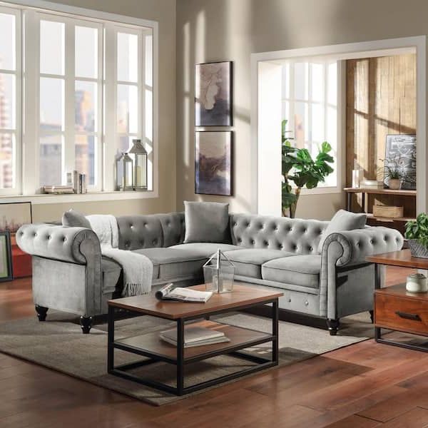 Modern L Shaped Sofa Sectionals Throughout Widely Used Gojane 80 In (View 5 of 10)