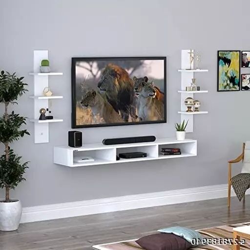 Most Current Tv Unit Wall Mounted Rack Shelves Portable Upto 48 Inches Screen / Tv Wall  Shelves/ Tv Cabinate Unit For Music System And Remote/tv Setupbox Stand  Unit/ Treanding Wall Shelves/modern Tv Cabinate Unit In Modern Stands With Shelves (Photo 10 of 10)