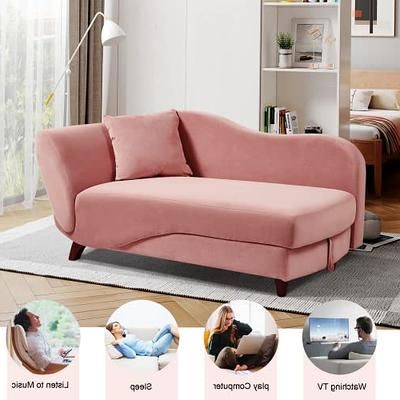 Popular Modern Velvet Sofa Recliners With Storage Inside Phoyal Sofa Lounger, Storage Recliner Multifunctional Reclining Chair Soft  Velvet Upholstered Chaise Lounge Storage Recliner Modern Velvet Upholstered Sofa  Recliner For Living Room Bedroom (pink) – Yahoo Shopping (Photo 9 of 10)