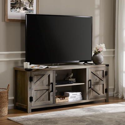 Preferred Farmhouse Tv Stands Intended For Wampat Farmhouse Barn Door Wood Tv Stands For 65 Inch Flat Screen, Media  Console Storage Cabinet, Wampat Rustic Gray Wash Entertainment Center For  Living Room, 59 Inch – Yahoo Shopping (View 8 of 10)