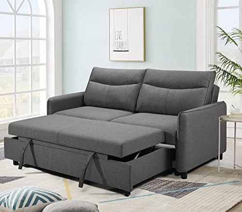 Queen Size Convertible Sofa Beds For Recent Amazon : Thsuper 75 Inch Queen Size Convertible Sleeper Sofa Bed,  Comfortable Pull Out Futon Loveseat, Full Love Seat For Rv Small Spaces,  Hide A Bed Fold Out Couch – Grey : Home & Kitchen (Photo 2 of 10)