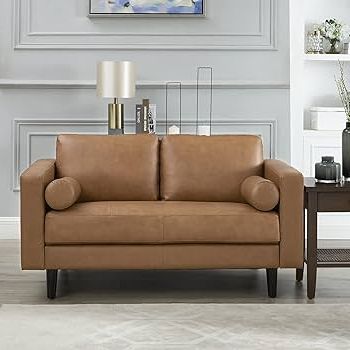 Recent Amazon: Naomi Home Mid Century Top Grain Genuine Leather Loveseat, Love  Seat Sofa Bed Sleeper, Love Seats Furniture For Small Spaces, Modern  Loveseats Sofas For Living Room, Bedroom – Tan : Home & Throughout Top Grain Leather Loveseats (View 4 of 10)
