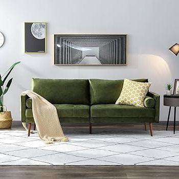 Sofas For Compact Living In Recent Amazon: Vonanda Velvet Sofa Couch, Mid Century Modern Craftsmanship 73  Inch 3 Seater Sofa With Comfy Tufted Back Cushions And 2 Bolster Pillows  For Compact Living Room, Elegant Mustard Green : Home & Kitchen (Photo 10 of 10)