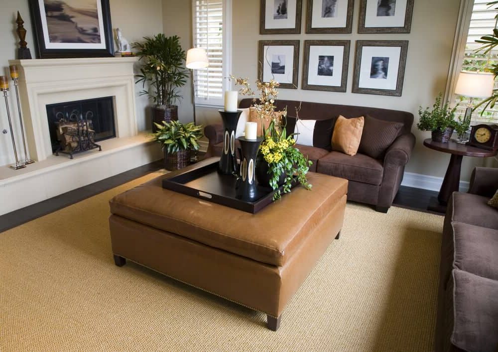 Sofas With Ottomans In Brown Regarding Most Current 50 Beautiful Living Rooms With Ottoman Coffee Tables (View 9 of 10)