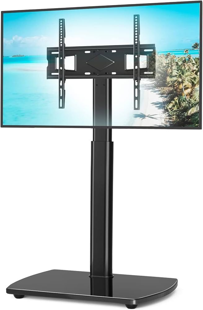 Trendy Amazon: Universal Tall Floor Tv Stand With Apple Tv Mount/roku Ultra  Mount, ±30° Swivel And Height Adjustable For Most 26 To 65 Inch Lcd Led  Oled Tvs, Space Saving For Corner And With Universal Floor Tv Stands (Photo 4 of 10)
