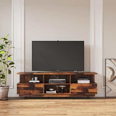 Tv Stands With 2 Doors And 2 Open Shelves With Most Recent 2 Doors Television Stand With 4 Open Shelves Tv Console Table Media Console  – Yahoo Shopping (View 8 of 10)