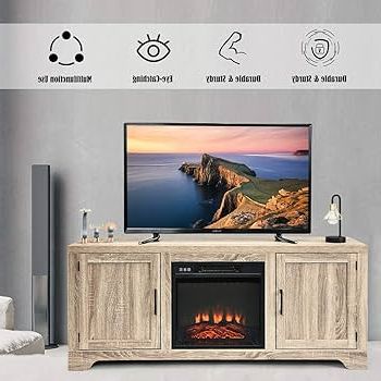 Tv Stands With 2 Doors And 2 Open Shelves With Most Recently Released Amazon: Dortala Tv Stand With Storage, Multipurpose Entertainment Center  W/ 2 Doors For Up To 65" Tv, Tv Console Table W/open Shelves With 19.5"x  17.5" Electric Fireplace (included) : Home & Kitchen (Photo 9 of 10)