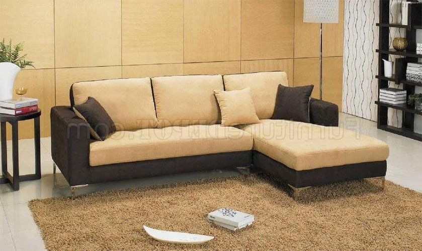 Well Known 2 Tone Chocolate Microfiber Sofas For Two Tone Chocolate Brown And Beige Microfiber Sectional Sofa  (View 2 of 10)