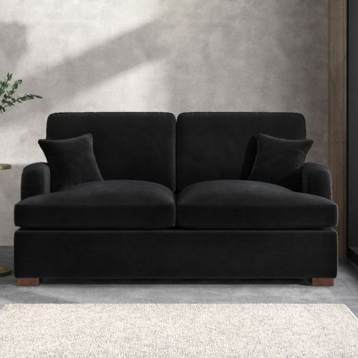 Well Known Black Velvet 2 Seater Pull Out Sofa Bed Intended For Black Velvet 2 Seater Sofa Beds (Photo 1 of 10)