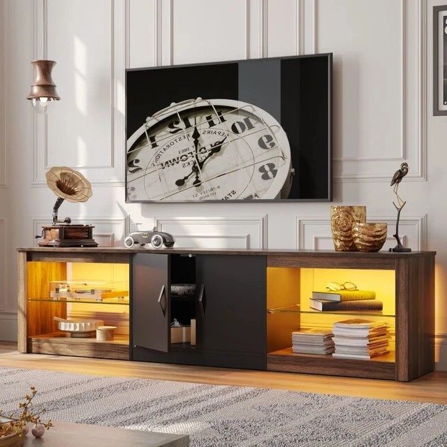 Well Liked Bestier Rgb Led Modern Tv Stand For Tvs Up To 75" For Living Room, Storage  Cabinet, Chest Of Drawers For Drawing Room – Aliexpress Throughout Bestier Tv Stand For Tvs Up To 75" (View 5 of 10)