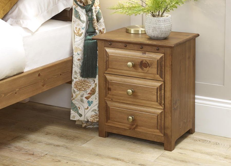 Widely Used 3 Drawer Solid Wood Bedside Cabinet Handmade In The Uk Regarding Wood Cabinet With Drawers (View 3 of 10)