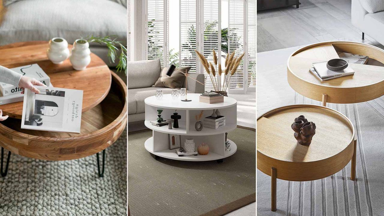 10 Round Coffee Tables With Storage To Keep Your Home Organized (Photo 7 of 10)