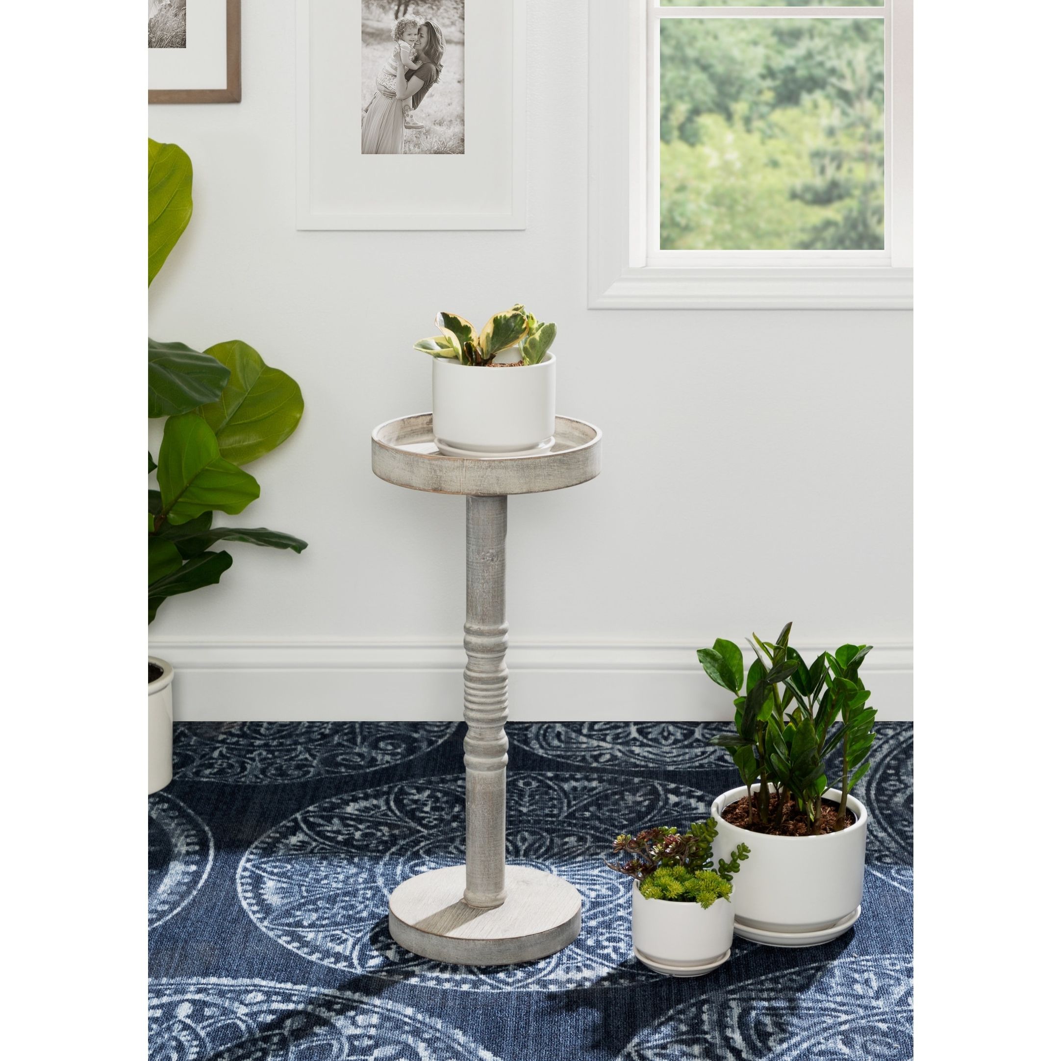 2020 Kate And Laurel Bellport Farmhouse Drink Tables Intended For Kate And Laurel Bellport Pedestal End Table – 10x10x22 – On Sale – Bed Bath  & Beyond –  (View 6 of 10)