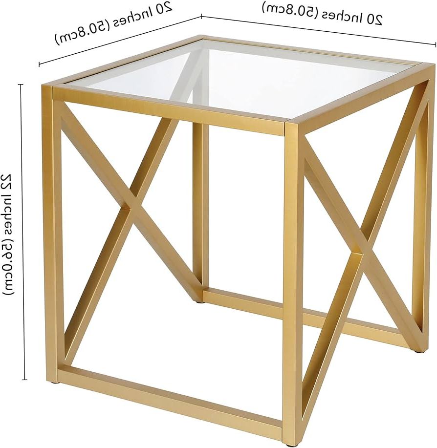 Addison&lane Calix Square Tables In Most Recently Released Amazon: Calix 20'' Wide Square Side Table In Brass : Home & Kitchen (Photo 8 of 10)