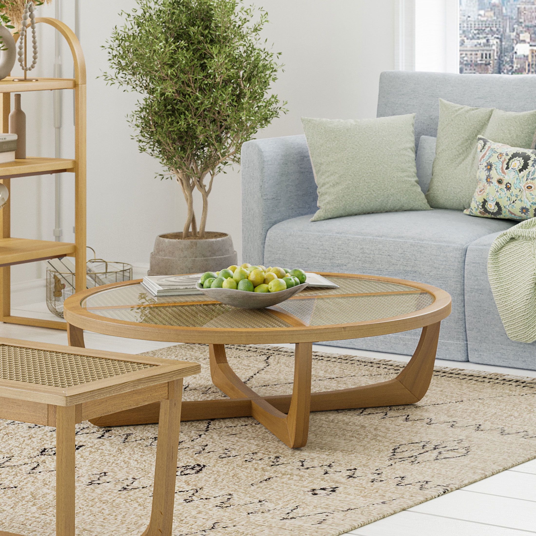 Beautiful Rattan & Glass Coffee Table With Solid Wood Framedrew  Barrymore – Walmart Pertaining To Latest Rattan Coffee Tables (View 4 of 10)