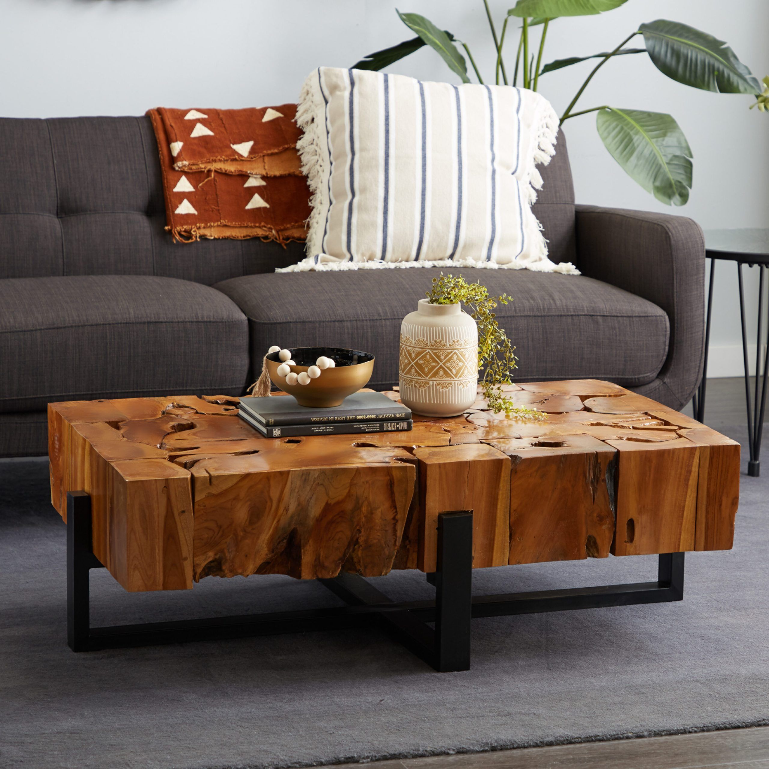 Best And Newest Grayson Lane Teak Wood Rustic Coffee Table In The Coffee Tables Department  At Lowes Regarding Rustic Coffee Tables (View 2 of 10)