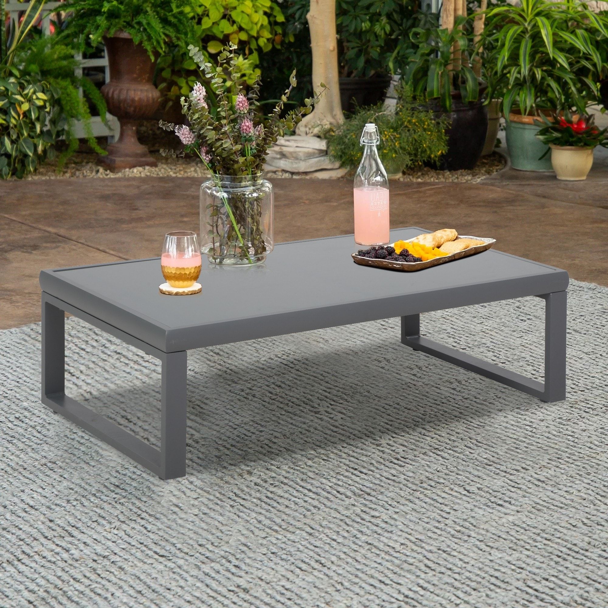 Best And Newest Modern Outdoor Patio Coffee Tables Intended For Royalcraft Aluminum Outdoor Coffee Table – 43.3"lx23.6"wx13.7"h – On Sale –  Bed Bath & Beyond – 36693214 (Photo 5 of 10)
