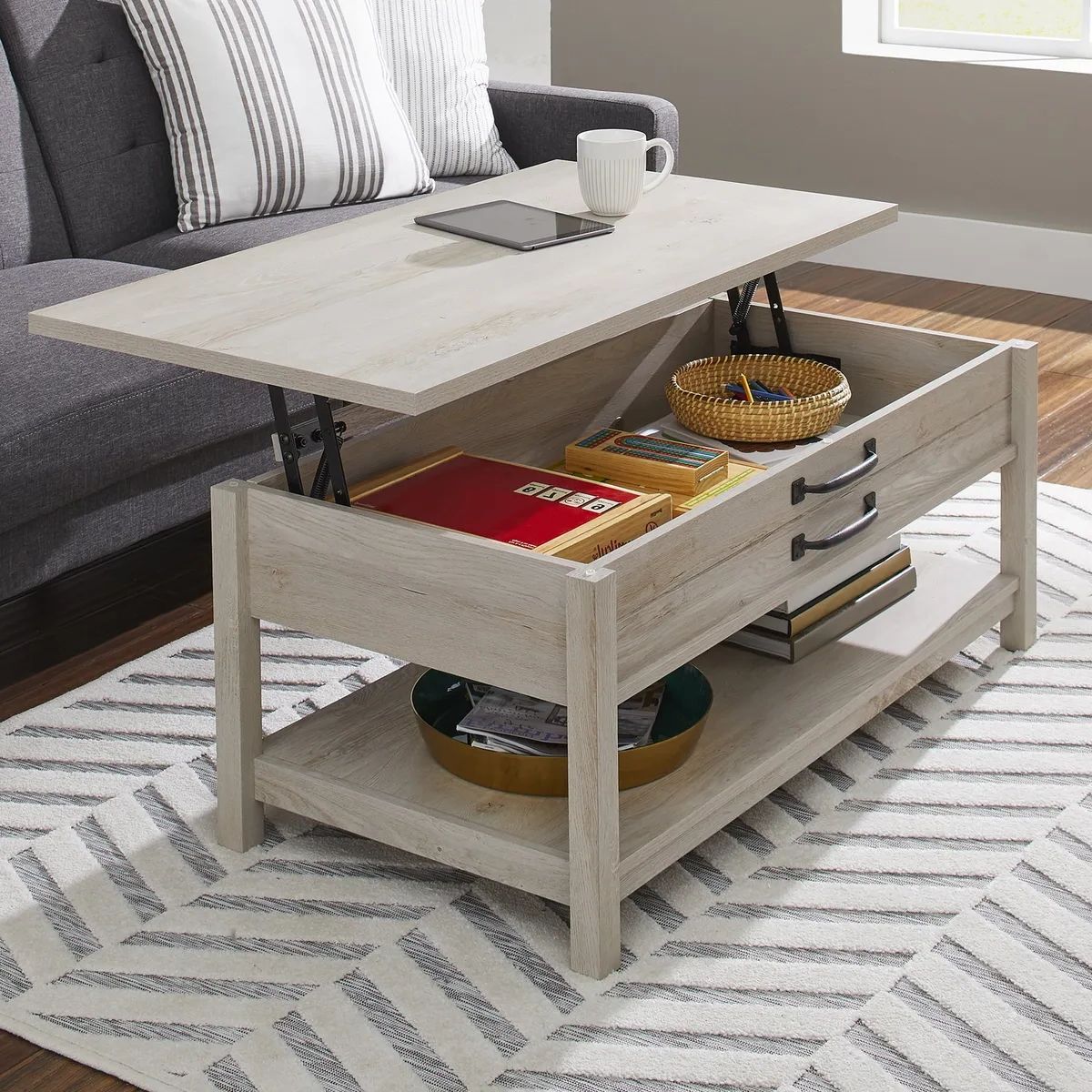 Better Homes & Gardens Modern Farmhouse Rectangle Lift Top Coffee Table Usa (Photo 3 of 10)