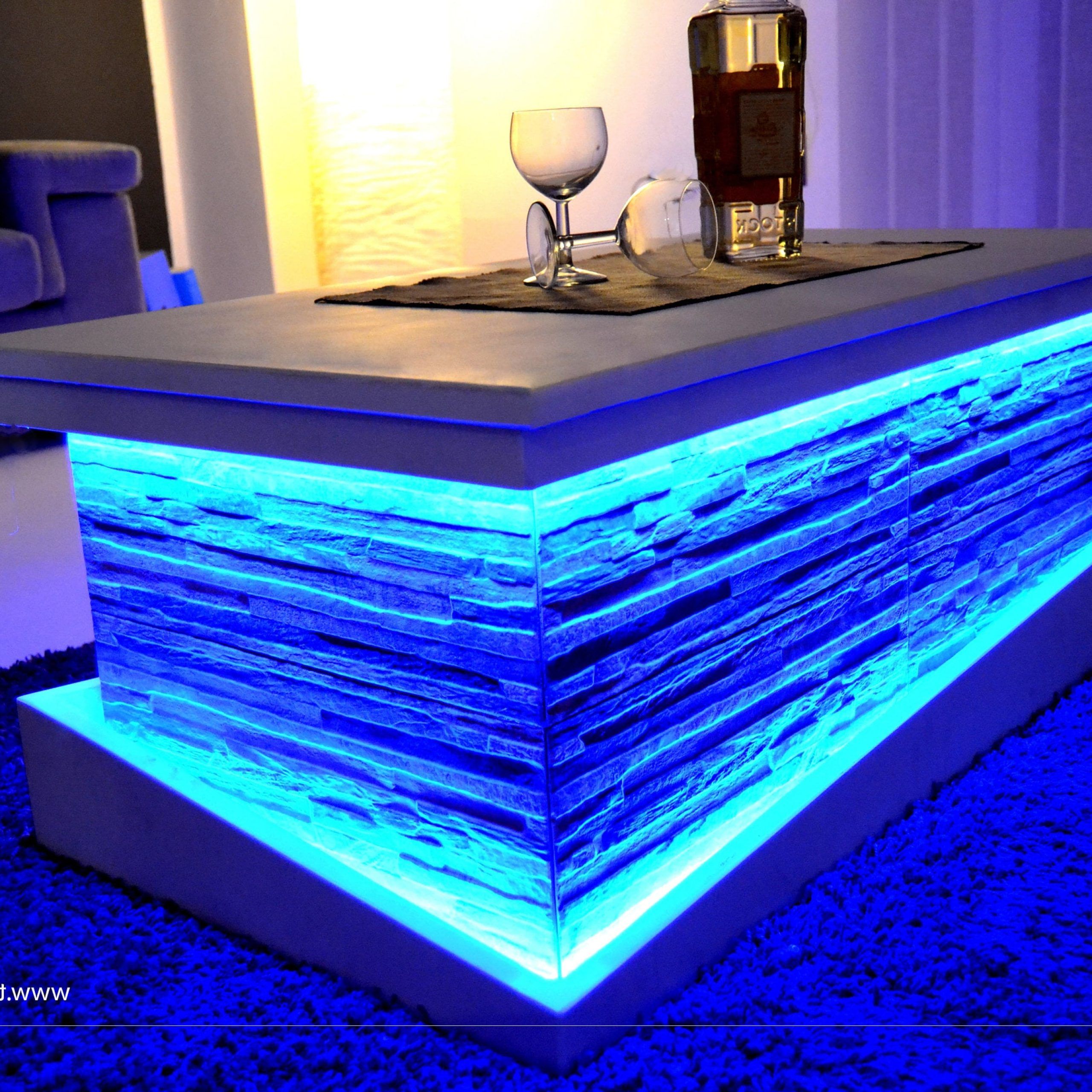 Coffee Tables With Led Lights For Favorite Stone Model Container Coffee Table With Led Lights – Etsy Norway (View 5 of 10)