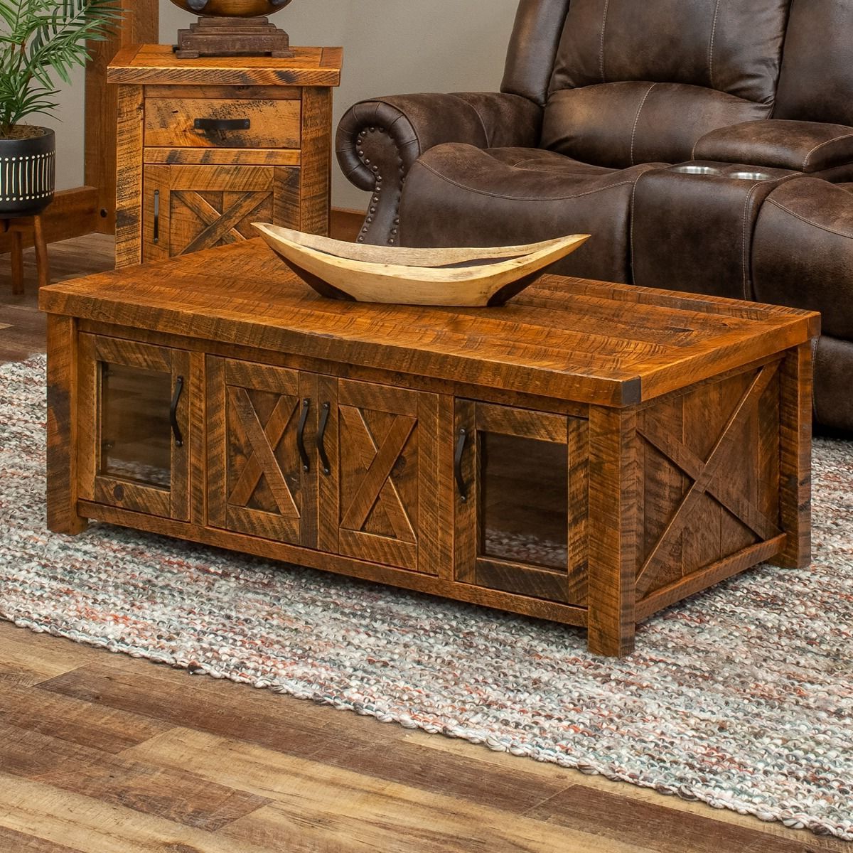 Coffee Tables With Storage And Barn Doors Inside Best And Newest Western Winds Enclosed Coffee Table With 4 Doors (View 7 of 10)