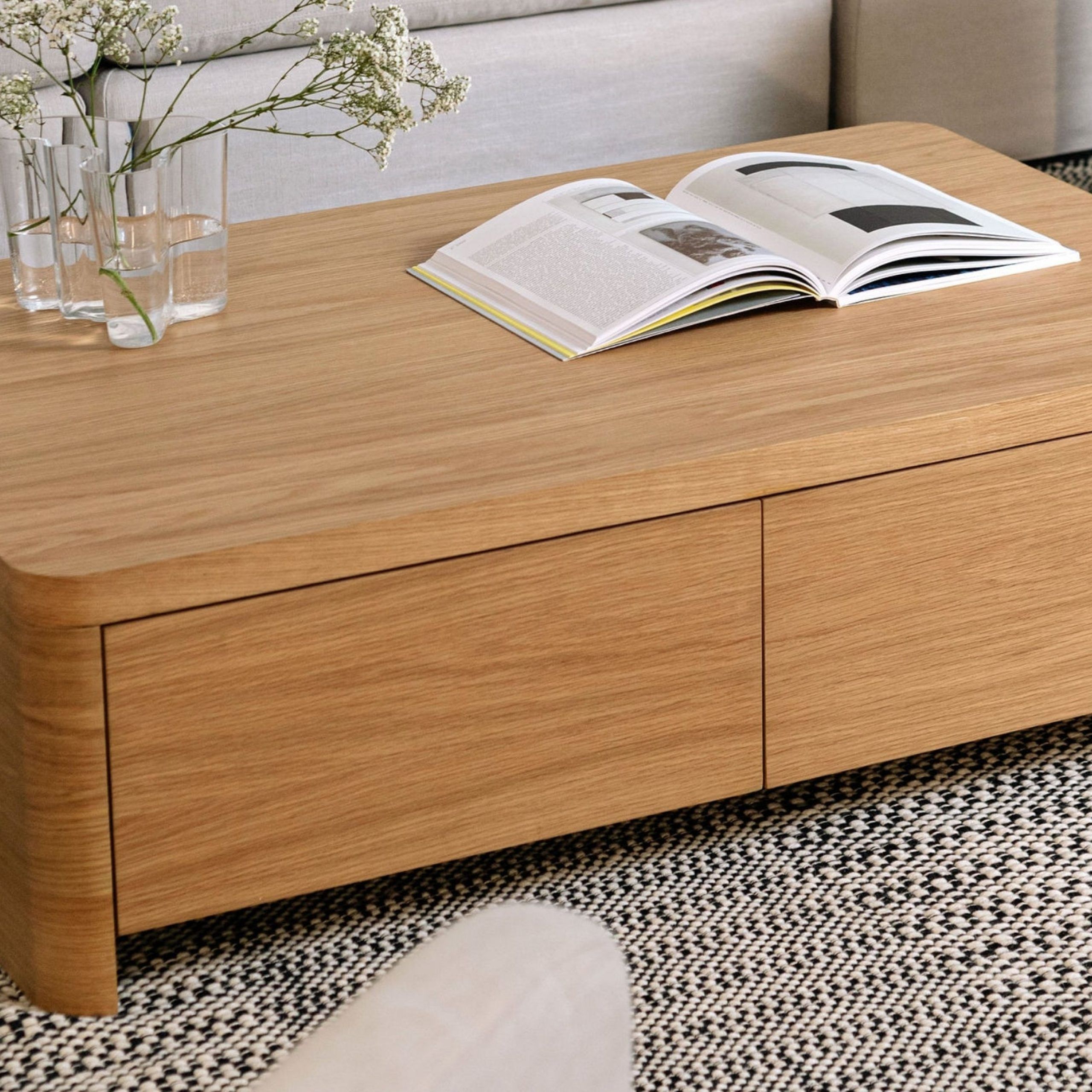 Current Coffee Tables With Storage With Form Storage Coffee Table, Oak – Sundays Company (View 5 of 10)