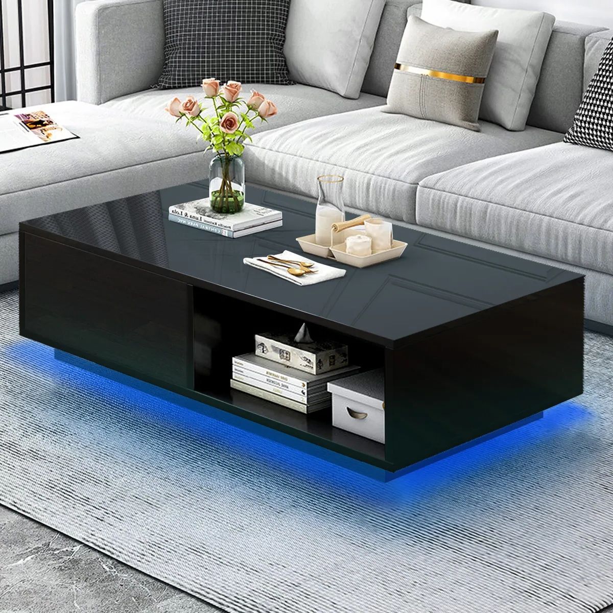 Featured Photo of 10 Best High Gloss Black Coffee Tables