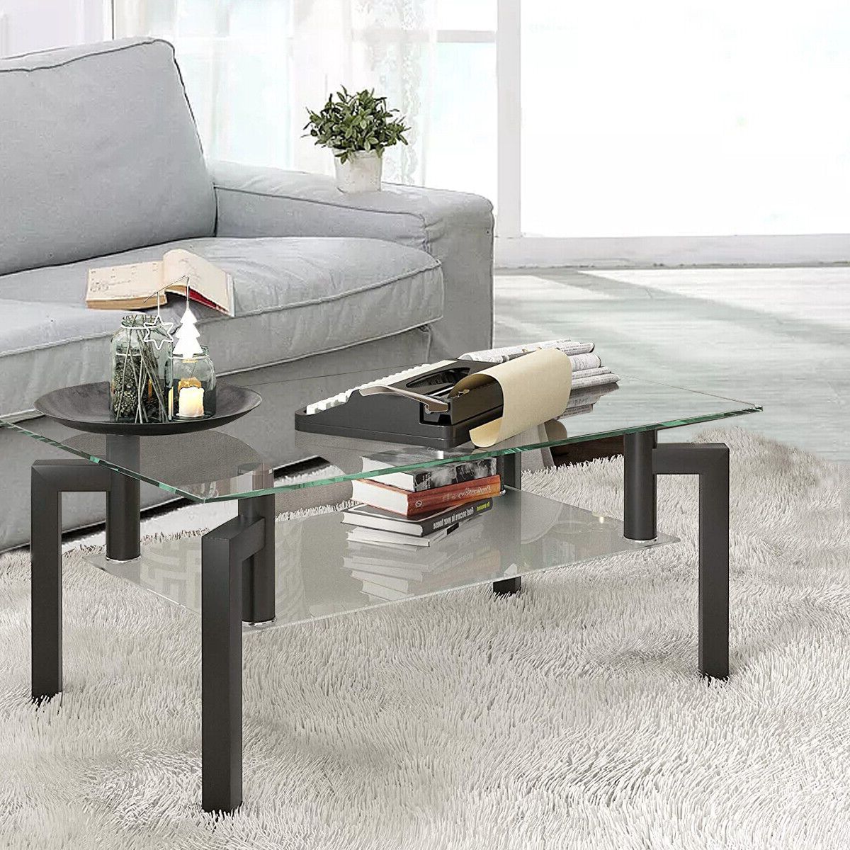 Ebay Throughout Clear Rectangle Center Coffee Tables (Photo 6 of 10)