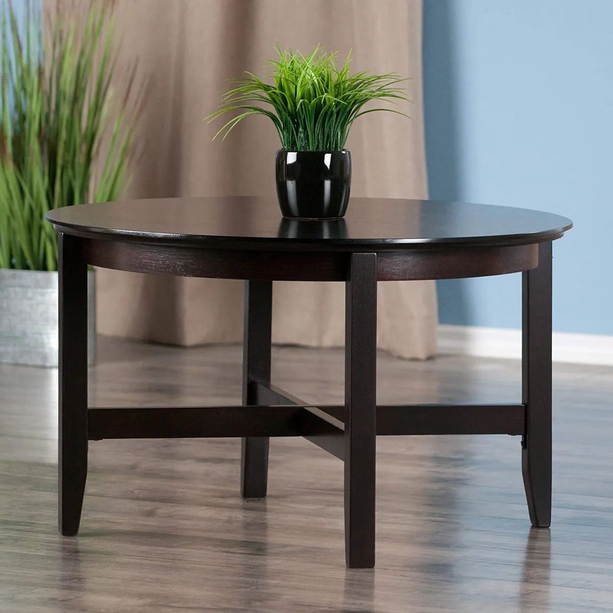 Espresso Wood Finish Coffee Tables With Favorite 30" Solid Wood Round Coffee Table Modern Living Room Furniture Espresso  Finish (Photo 7 of 10)