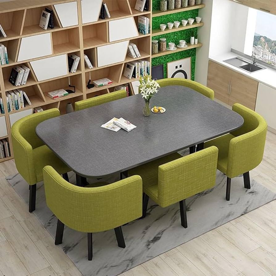 Famous Dining Room Tables For 4 6 People,space Saving Dining Table Conference Table  Meeting Table Kitchen Table Coffee Table For Meeting Rooms, Reception  Rooms, Dining Rooms (color : Green) : Amazon.nl: Home & Kitchen Pertaining To Coffee Tables For 4 6 People (Photo 4 of 10)