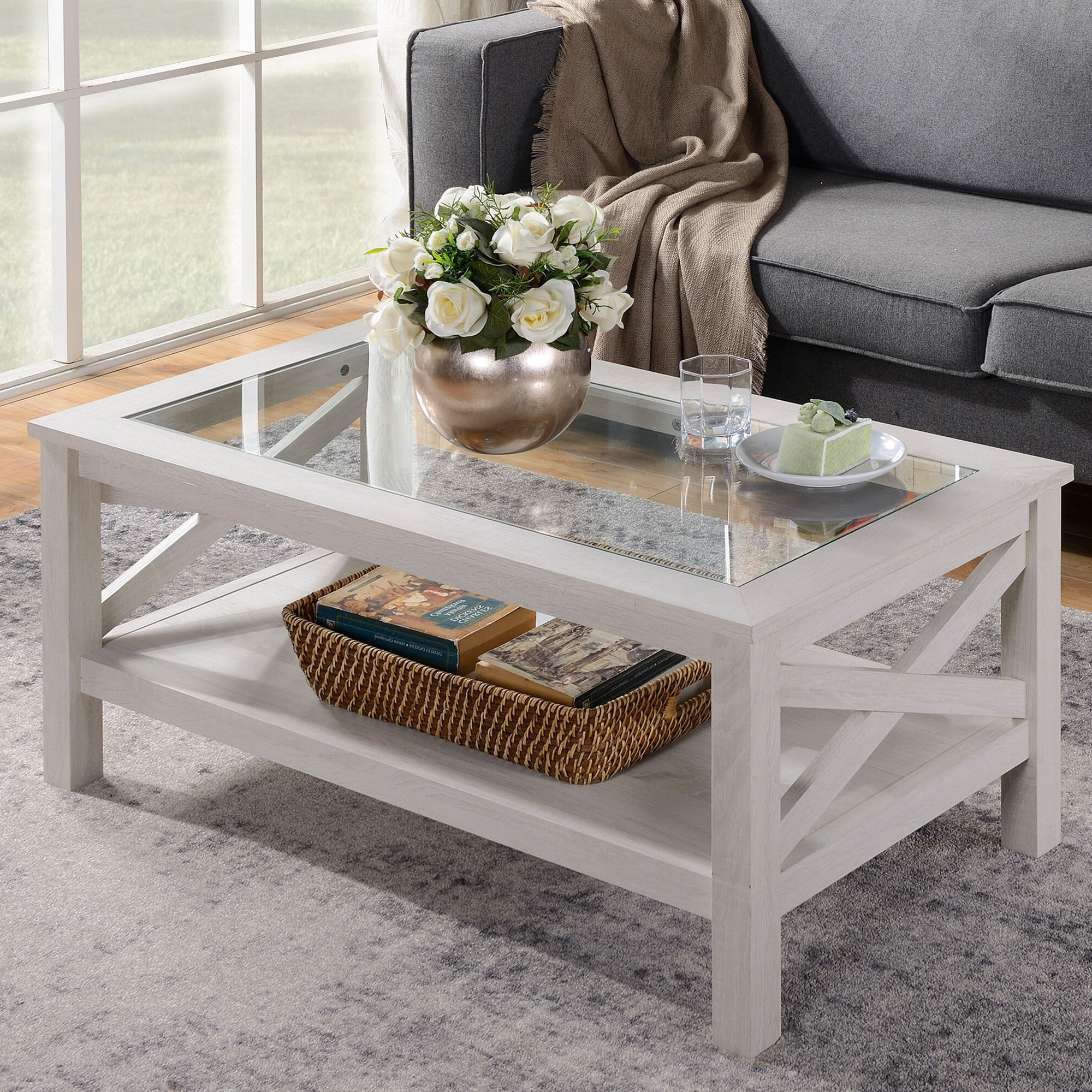 Favorite Glass Coffee Tables With Lower Shelves Regarding Gracie Oaks Espinet Coffee Table & Reviews (View 10 of 10)