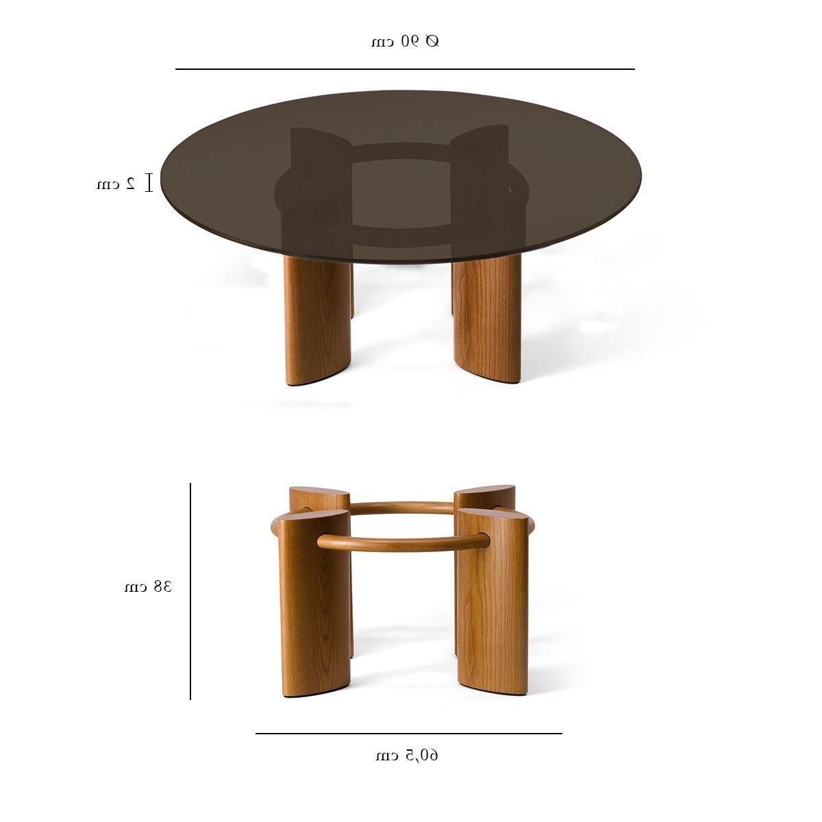 Glass Top Coffee Tables Inside Most Recently Released Coffee Table, Smoked Glass Top And Iroko Legs – Carlotta – The Socialite  Family (Photo 5 of 10)