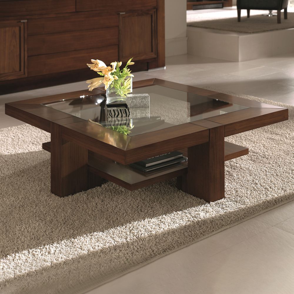 Glass Top Coffee Tables Regarding Well Liked Wooden Square Coffee Table With Glass Top – Juliettes Interiors (Photo 10 of 10)