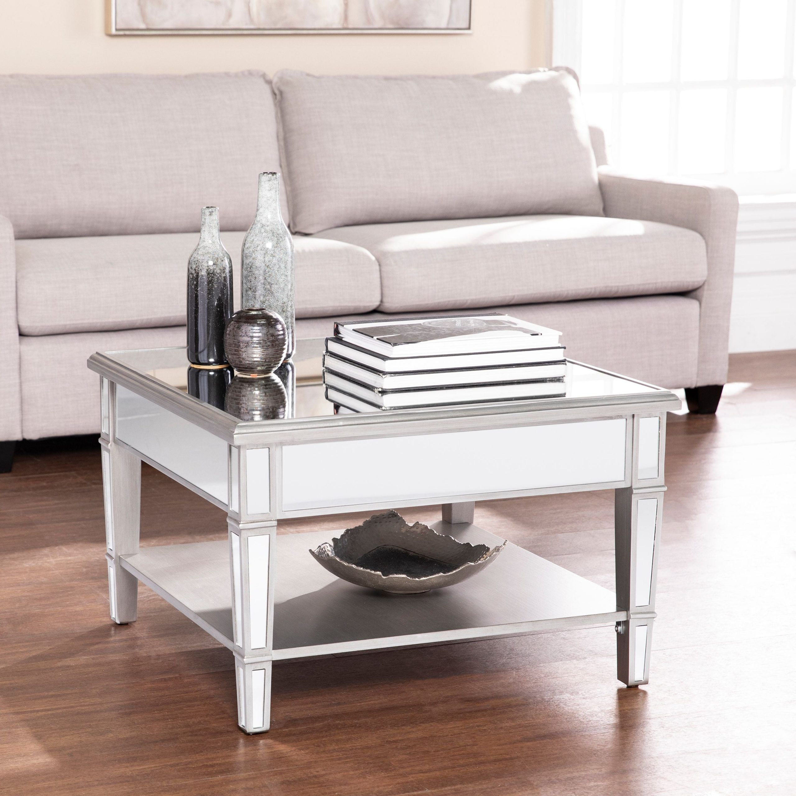 Latest Southern Enterprises Larksmill Coffee Tables With Regard To Ember Interiors Larksmill Mirrored Console Table, Silver – Walmart (Photo 4 of 10)