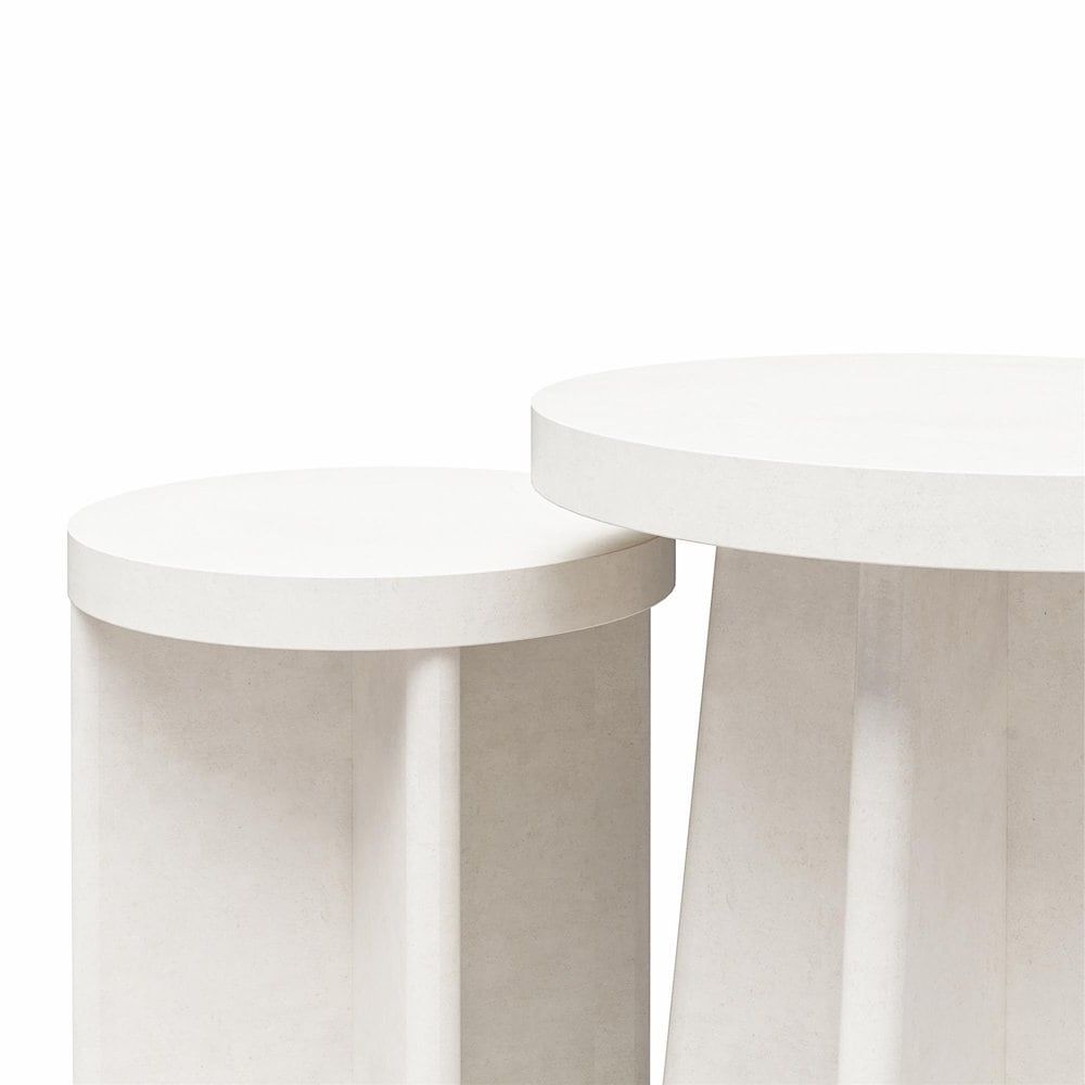 Liam Round End Tables, Set Of 2, Plaster – As Pictureundefined – Bed Bath &  Beyond – 37996562 Pertaining To Current Liam Round Plaster Coffee Tables (Photo 8 of 10)