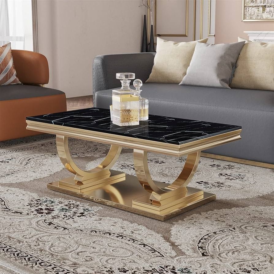 Featured Photo of The Best Rectangular Coffee Tables with Pedestal Bases