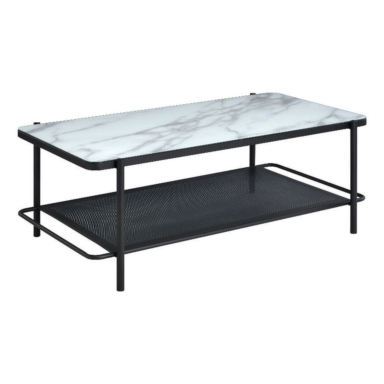 Metal 1 Shelf Coffee Tables With Regard To Well Known Furniture Of America Joaquin Metal 1 Shelf Coffee Table In Black And White  – Walmart (Photo 3 of 10)