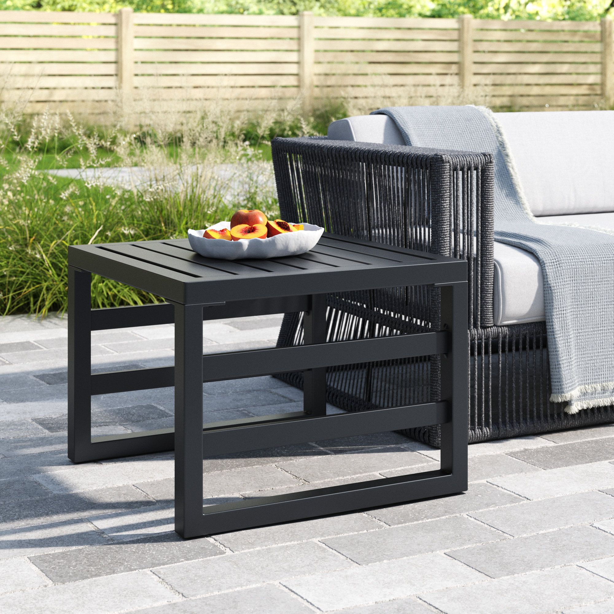 Modern Outdoor Patio Coffee Tables With Widely Used Sand & Stable Cochere Metal Outdoor Side Table & Reviews (Photo 8 of 10)