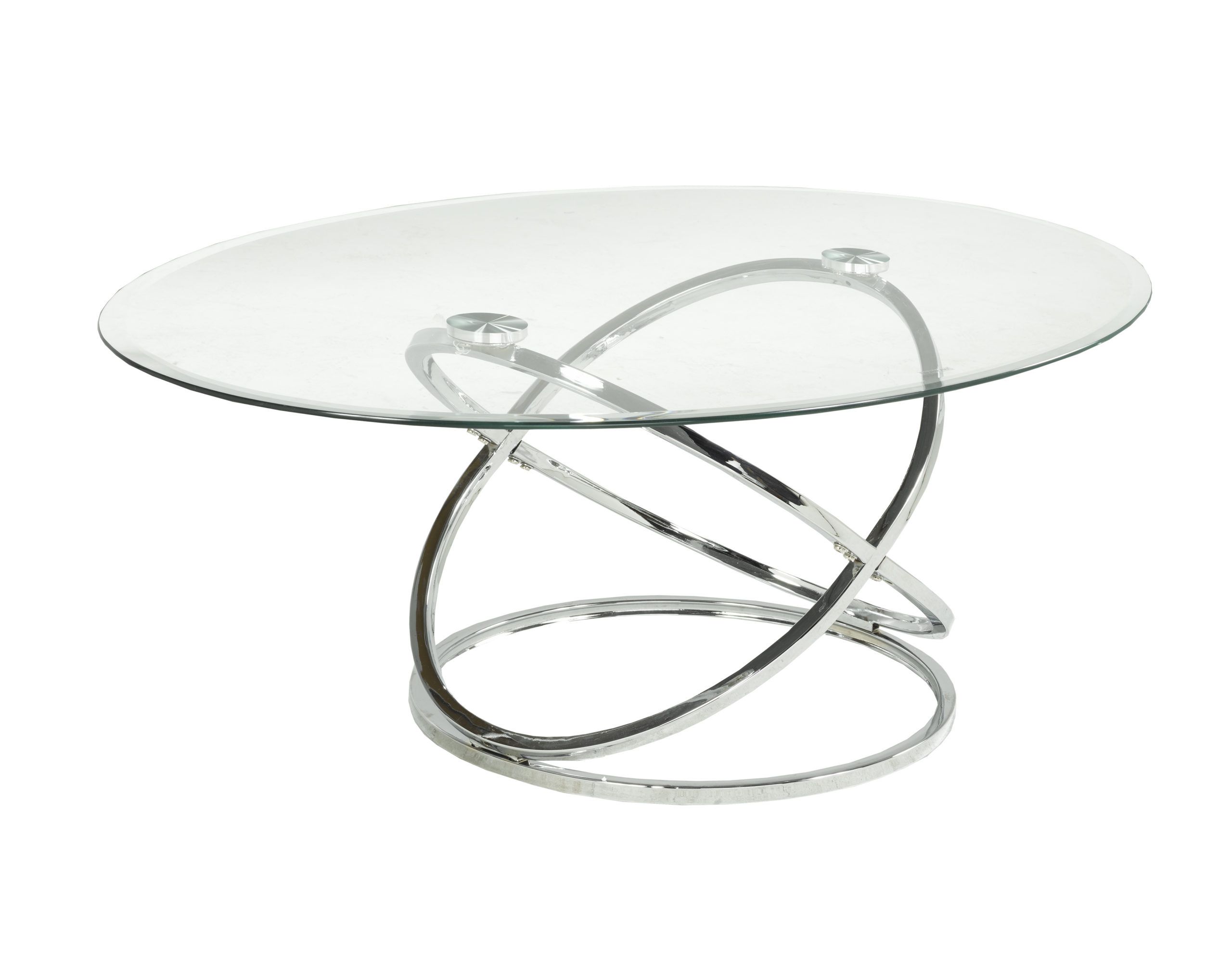 Modern Oval Glass And Chrome Occasional Tables – Arrow Furniture With Regard To Well Known Oval Glass Coffee Tables (View 3 of 10)