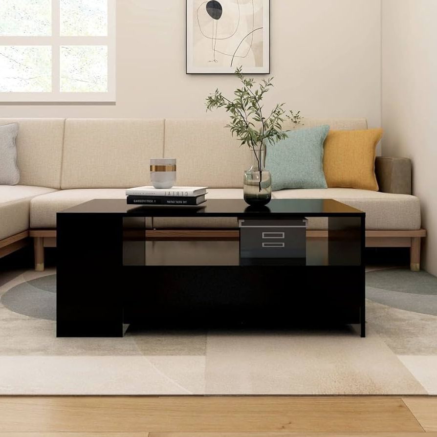 Most Current Amazon: Wehuosif Coffee Table Black,drinks Table,accent Tables,display  Table,art Desk,balcony Table,drinks Table,for Hotel  Lobbies,terraces,meeting Rooms,balconies, 40.2"x21.7"x (View 10 of 10)