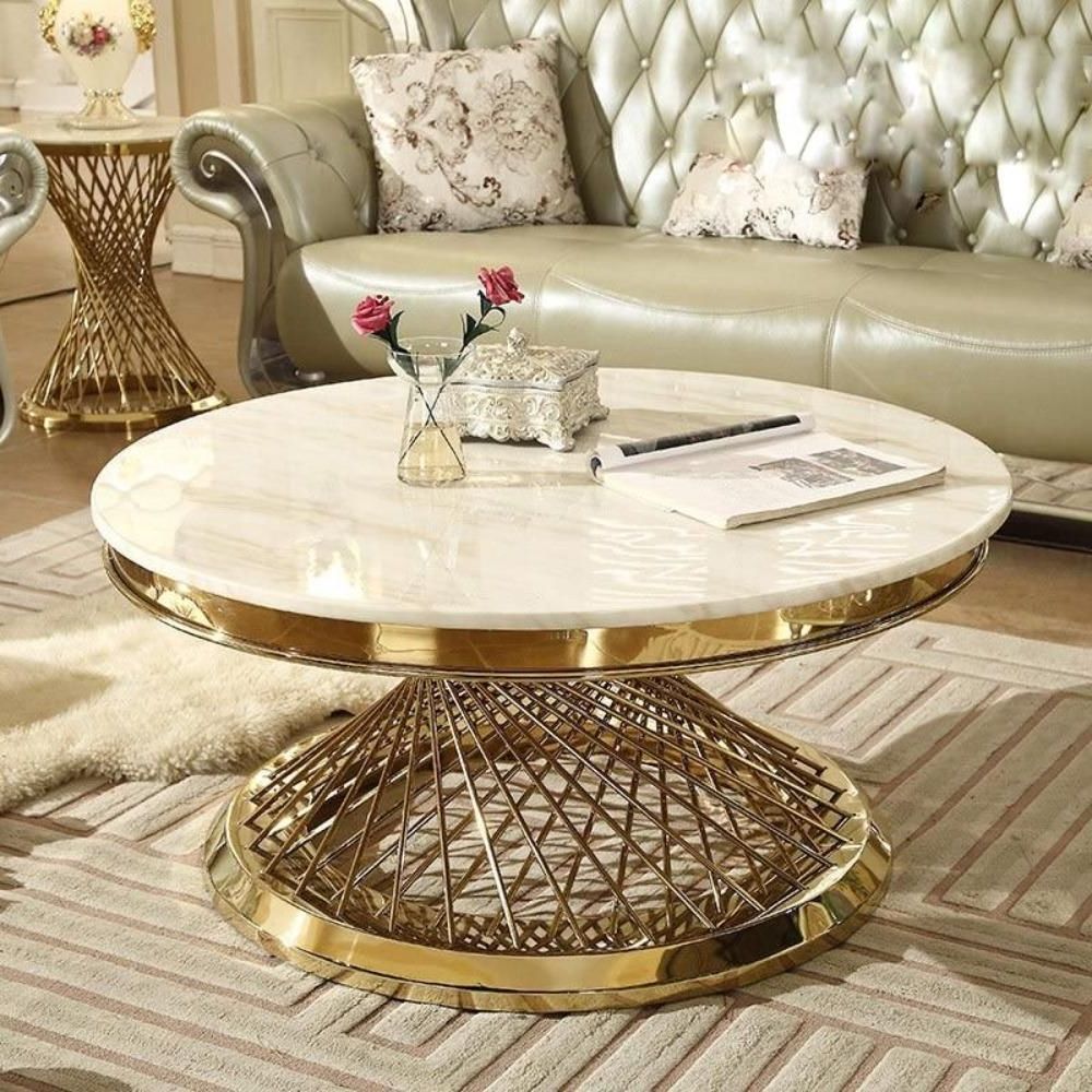 Most Recent Attractive Steel Marble Top Coffee Table (View 7 of 10)