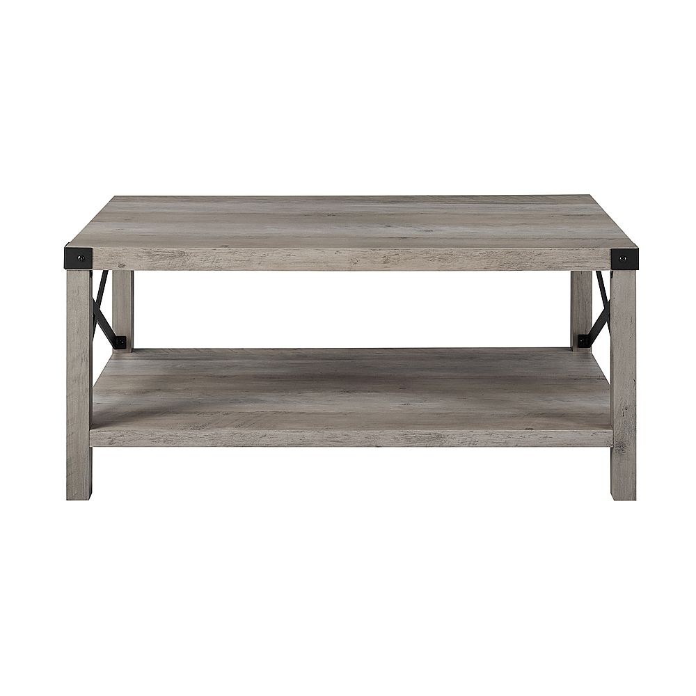 Most Recently Released Walker Edison Rustic Farmhouse Wood Coffee Table Gray Wash Bbf40mxctgw –  Best Buy Inside Rustic Gray End Tables (Photo 1 of 10)