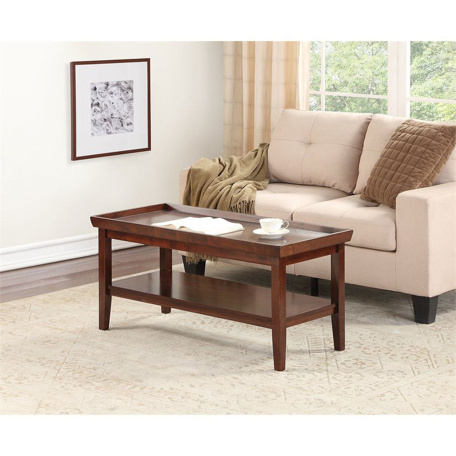 Pemberly Row Coffee Table In Espresso Wood Finish – Walmart Inside Trendy Espresso Wood Finish Coffee Tables (View 6 of 10)