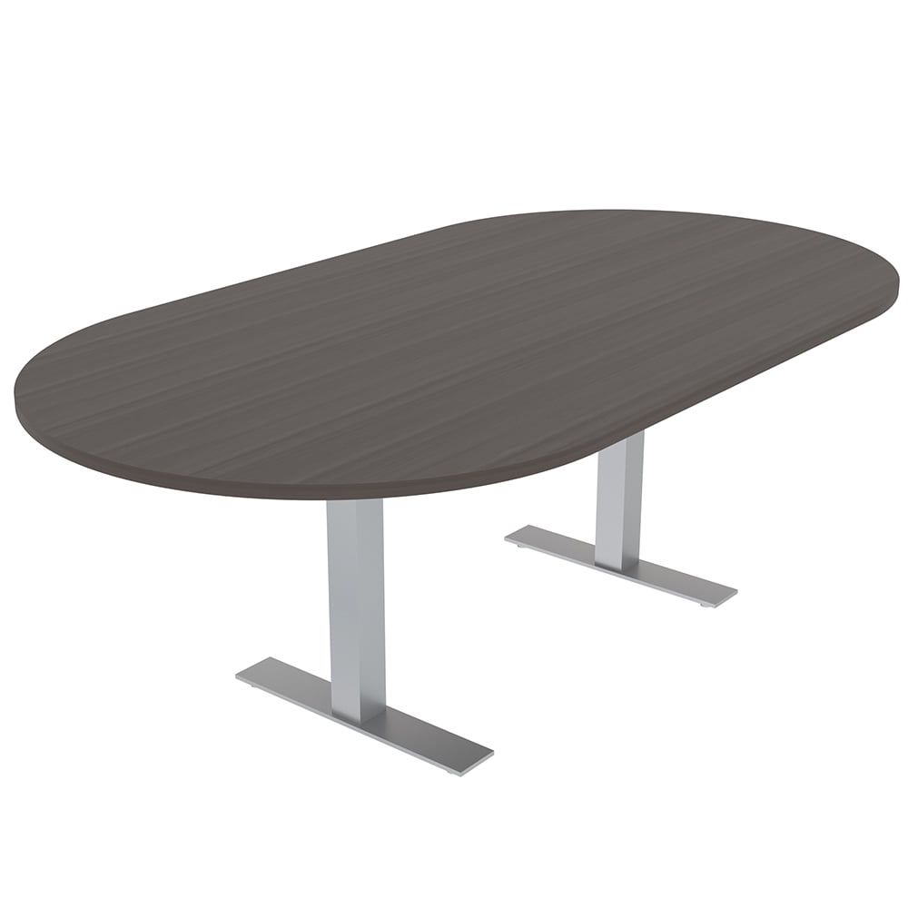 Popular 6 Person Racetrack Conference Table Metal T Bases Power And Data Unit –  Walmart Within White T Base Seminar Coffee Tables (View 3 of 10)