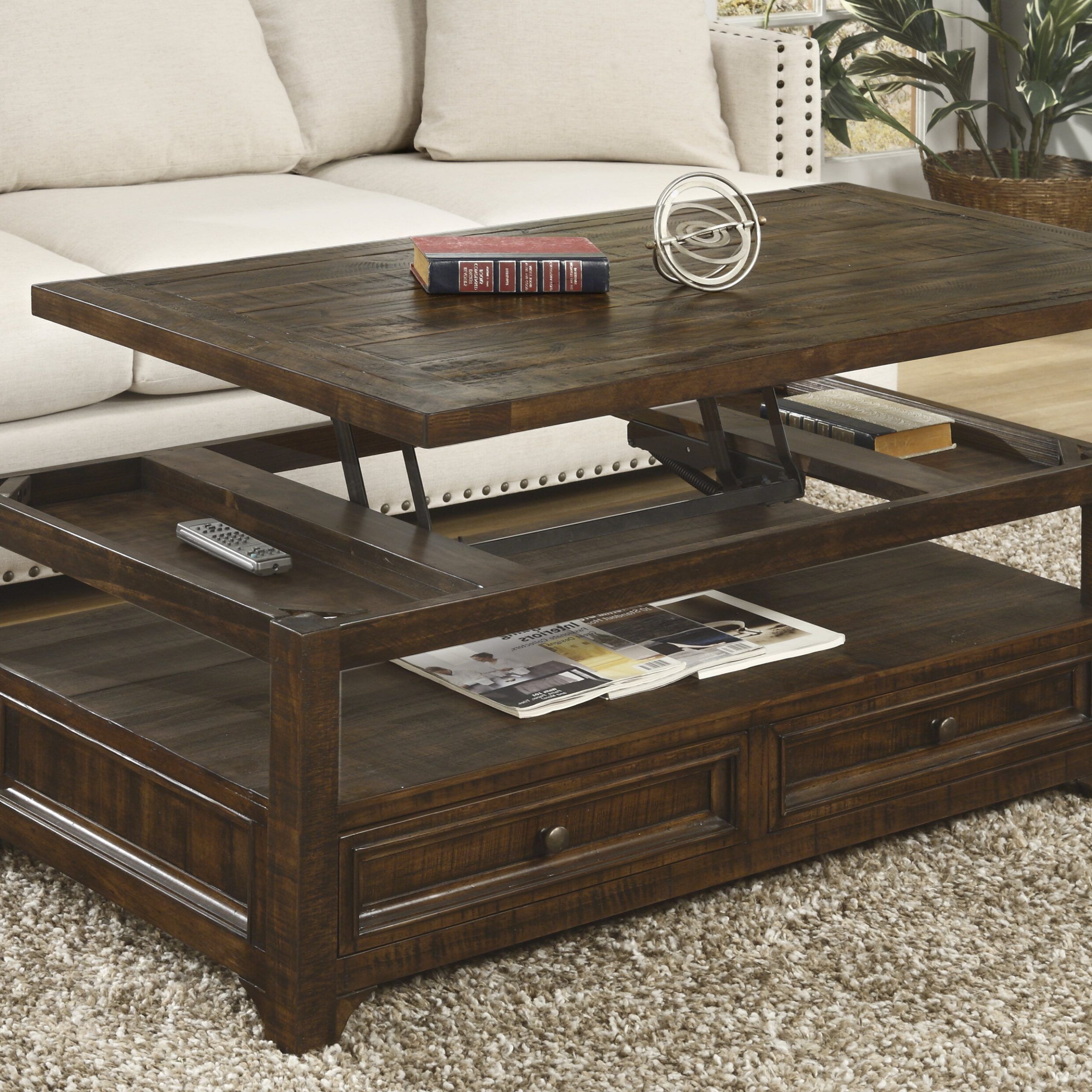 Popular Lift Top Coffee Tables Pertaining To Canora Grey Flynn Solid Wood Lift Top Coffee Table With Storage & Reviews –  Wayfair Canada (View 7 of 26)