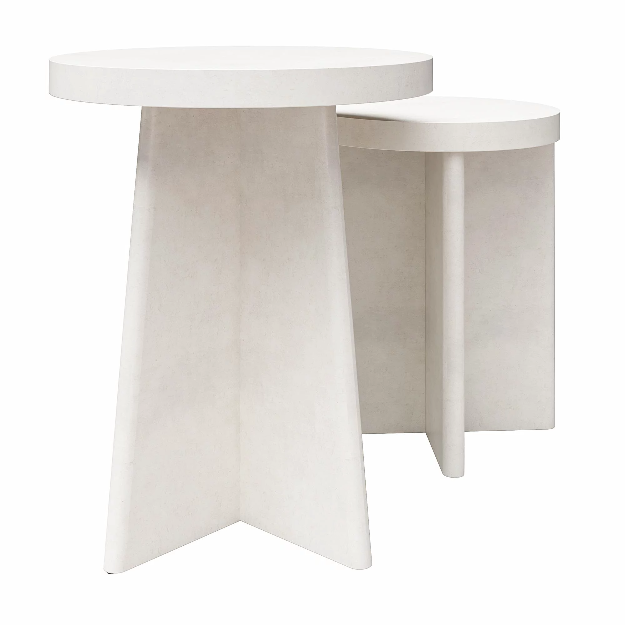 Queer Eye Liam Round End Tables, Set Of 2, Plaster – Walmart In  (View 6 of 10)