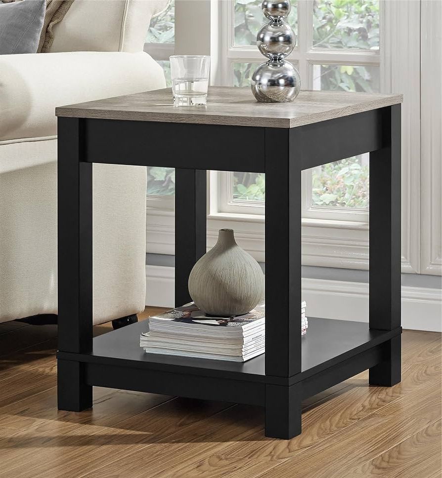 Recent Amazon: Ameriwood Home Carver End Table, Black : Everything Else Pertaining To Pemberly Row Replicated Wood Coffee Tables (View 9 of 10)
